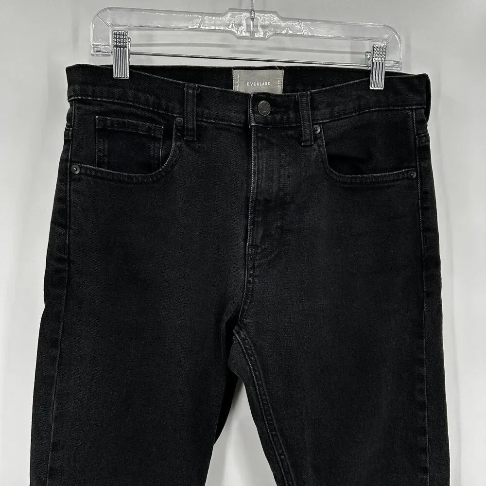 EVERLANE *Hemmed* Men's Black Wash Straight Leg Denim Casual Jeans Waist Size 32